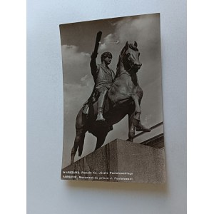 POSTCARD WARSAW MONUMENT TO KS JOZEF PONIATOWSKI, FOT CHOMĘTOWSKA, DAMAGED