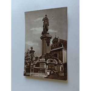 POCZTÓWKA WARSZAWA POMNIK MICKIEWICZA W NOCY, USZKODZONA