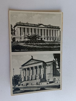 POSTCARD POZNAŃ RACZYNSKI LIBRARY, CITY OPERA HOUSE