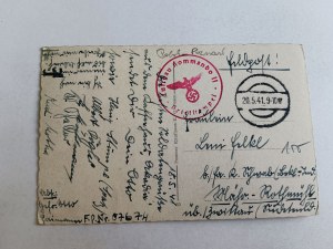 POSTCARD POZNAŃ POSEN, STAMP 1941, KOMMANDO