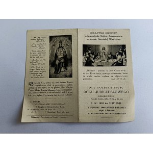 PAMIĄTKA ŚWIĘTEGO ROKU JUBILEUSZOWEGO 1933 R