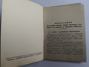 REGULATIONS FOR STUDENTS OF THE STATE SCHOOL OF MINING AND METALLURGY DĄBROWA GÓRNICZA, 1933, ENG. WACŁAW WIERZBICKI