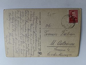 POSTCARD SZCZECIN VIEW OF THE ODER RIVER, SHIP, STAMP, STAMP