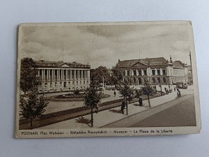 POSTCARD POZNAŃ PLAC WOLNOŚCI, RACZYNSKI LIBRARY, MUSEUM 1937