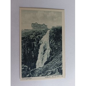 POCZTÓWKA KARKONOSZE RIESENGEBIRGE, SCHRONISKO, WODOSPAD