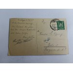 POCZTÓWKA KARKONOSZE RIESENGEBIRGE SCHRONISKO WODOSPAD, STEMPEL, ZNACZEK 1925 R