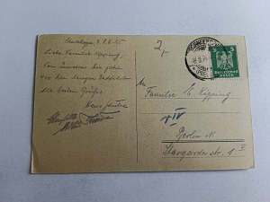 POSTCARD KARKONOSZE RIESENGEBIRGE HUT WATERFALL, STAMP, STAMP 1925
