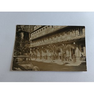POCZTÓWKA CIEPLICE ZDRÓJ SANATORIUM, STARY SAMOCHÓD
