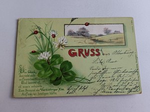 POSTCARD FLOWERS, LONG ADDRESS, STAMP, STAMP 1899