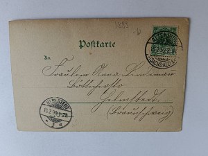 POSTCARD FLOWERS, LONG ADDRESS, STAMP, STAMP 1899