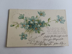 POSTCARD FLOWERS, LONG ADDRESS, STAMP, STAMP 1900