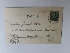 POSTCARD FLOWERS, LONG ADDRESS, STAMP, STAMP 1900