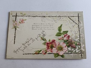 POSTCARD FLOWERS, LONG ADDRESS, STAMP, STAMP 1902