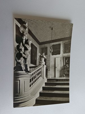 POSTCARD PRL NIEBORÓW PALACE INTERIOR, MAIN STAIRCASE