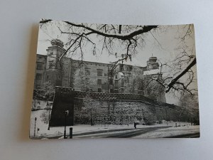 POSTCARD PRL KRAKOW WAWEL FROM WARYŃSKI STREET