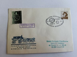 ENVELOPE, STAGECOACH POSTAGE STAMP, SMYK KIELCE STAMP