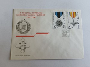 ENVELOPE, STAMP FOLK POLISH ARMY, LENINO