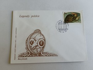 ENVELOPE, STAMP POLISH LEGENDS BASILISK