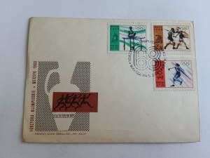 ENVELOPE, STAMP MEXICO 1968 OLYMPIC GAMES, BOXING, JAVELIN THROW