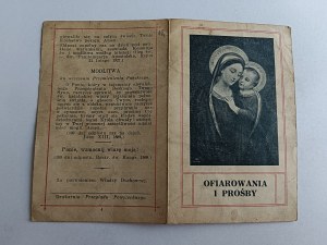 PICTURE OF OFFERING AND INDULGENCES 1908, PRAYER