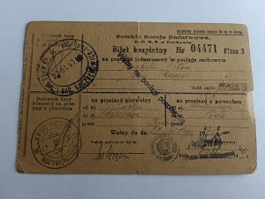 TICKET KRAKÓW POLISH STATE RAILROADS, PKP, GOCZAŁKOWICE, STAMP 1947