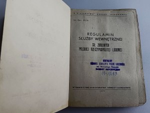 REGULATIONS OF THE INTERNAL SERVICE OF THE ARMED FORCES OF THE PRL, MON 1977 EDITION