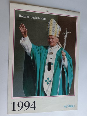 WALL CALENDAR POPE JAN PAUL II, PALLOTINUM II, ZĄBKI, FAMILIARIS CONSORTIO 1994