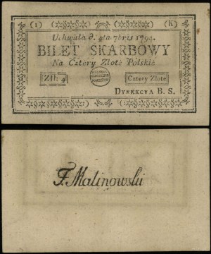 Poland, 4 Polish zlotys, 4.09.1794