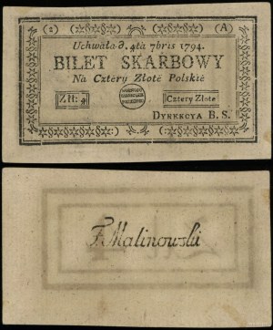 Poland, 4 Polish zlotys, 4.09.1794