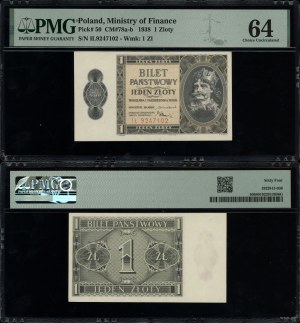 Poland, 1 zloty, 1.10.1938