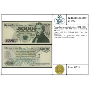 Polska, 5.000 złotych, 1.06.1982, E - Szparło L4