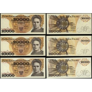Polska, zestaw: 3 x 20.000 złotych, 1.02.1989