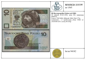 Poland, 10 zloty, 25.03.1994