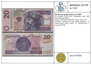Poland, 20 zloty, 25.03.1994