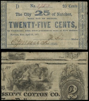 United States of America (USA), 25 cents, 15.04.1863, series D, numbering 3753