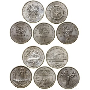 Polska, zestaw 5 x 2 złote, 1995, Warszawa