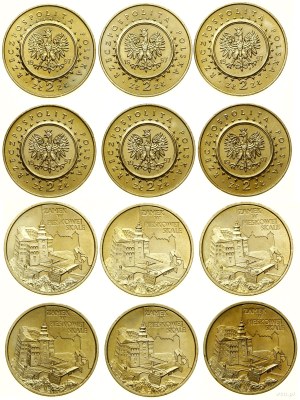 Poland, set of 6 x 2 gold, 1997, Warsaw