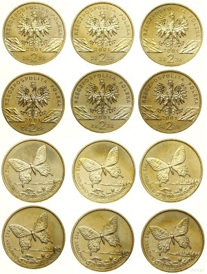 Poland, set of 6 x 2 gold, 2001, Warsaw