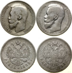 Russia, set of 2 x 1 ruble, 1898 ★★★, Brussels , 1899 (Э-Б), Petersbu