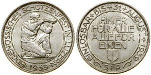Switzerland, 5 francs, 1939 B, Bern