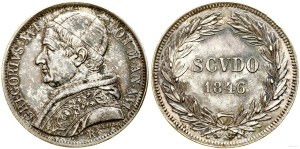 Watykan (Państwo Kościelne), scudo, 1846 R, Rzym