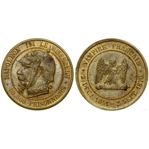 Francja, medal satyryczny wykonany na krążku 5 centimów