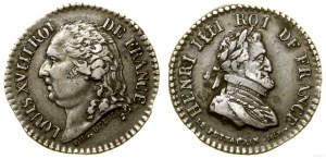 Av: Head to left, below signature EUG. DUBOIS F, LOUIS XVIII ROI - DE FRANCE -, Rw: Bust to right, below signature....