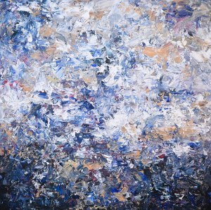 Iwona GABRYŚ (b. 1988), Composition in navy blue and white No. 224, 2025