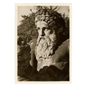 Warsaw - Royal Baths, statue of Neptune, torso. Atlas edition, 1938 (709)