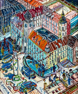 Edward Dwurnik (1943 - 2018), Castle Square, 2018