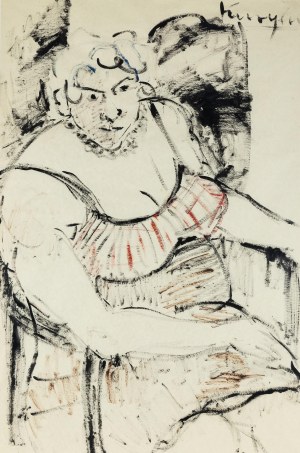 Ewa Kuryluk (b. 1946), Woman with a blue neckline, 1965