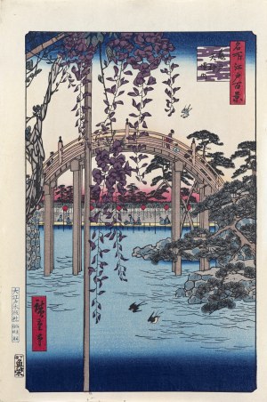 Utagawa Hiroshige (1797 - 1858), Kameido Tenjin Temple, from the series: 
