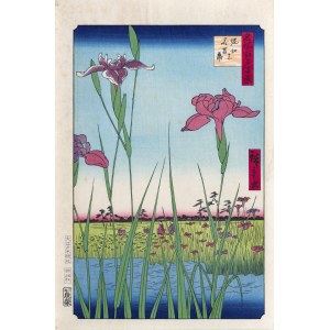 Utagawa Hiroshige (1797 - 1858), Ogród irysów w Horikiri, z serii: „Sto słynnych widoków Edo”, wyd. Oedo Mokuhansha, Tokio/Japonia, po 1960 r.