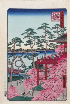 Utagawa Hiroshige (1797 - 1858), Kiyomizu Hall and Shinobazu Pond in Ueno, from the series: 